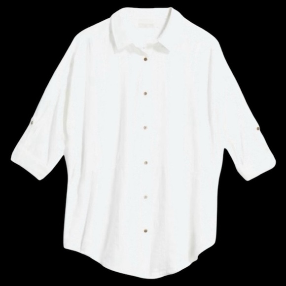 statement Tops - Statement (from stitch fix) oversized boyfriend button down shirt - size XL